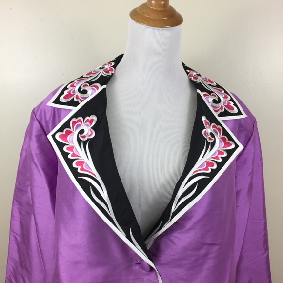 NWT BOB MACKIE QVC 100% Silk Embroidery Jacket - Picture 4 of 7